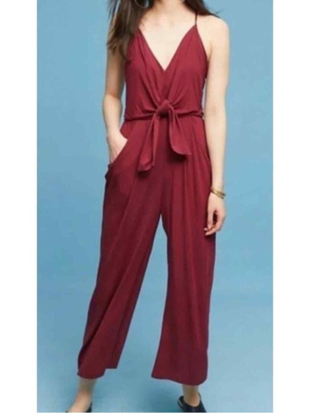 Moulinette Soeurs Deep Wine Sleeveless Jumpsuit